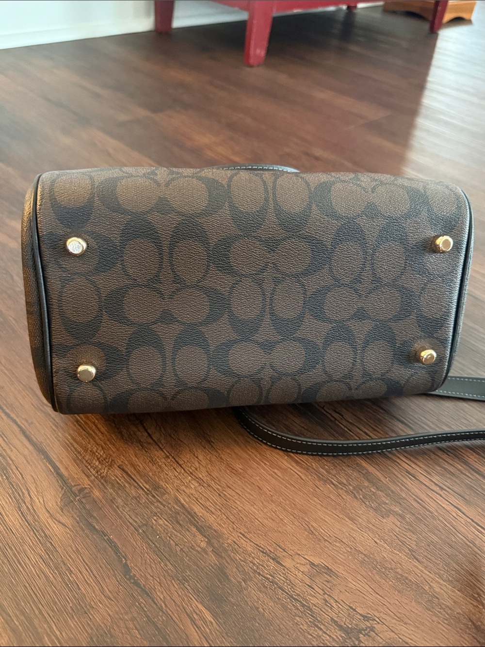 Coach Brown and Black Signature Rowen Satchel - Picture 4 of 5